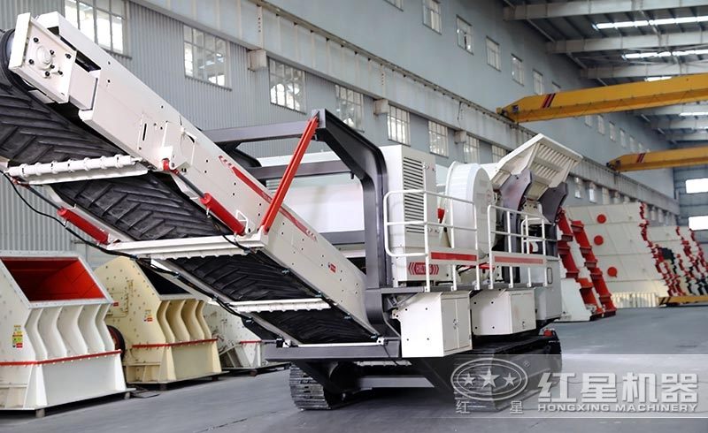 小型車載式鵝卵石破碎機，履帶液壓驅(qū)動