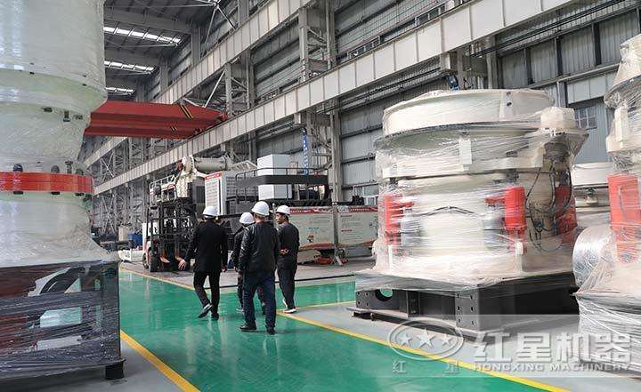 多缸液壓圓錐破碎機，自動化程度高，液壓馬達調整排料口