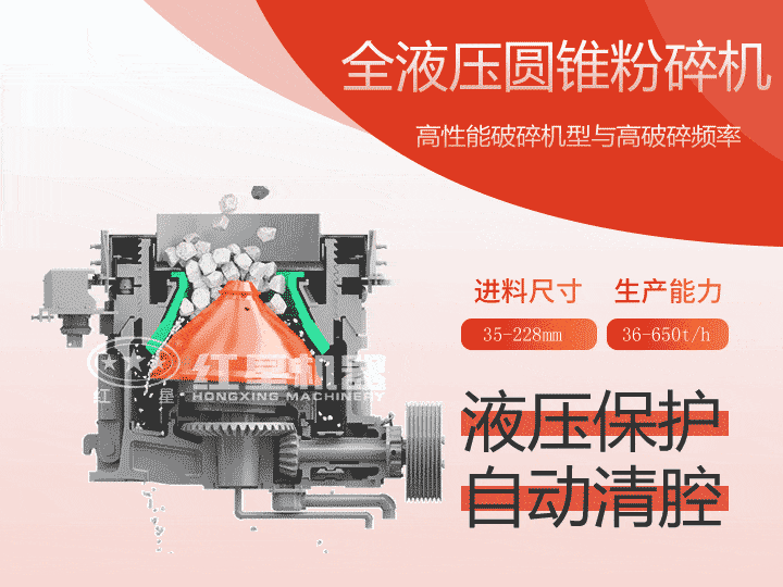 全液壓圓錐粉碎機(jī)，產(chǎn)量36-650t/h