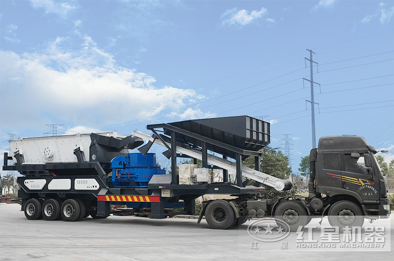 輪胎式移動車載打砂機，車頭拉著走，輕松上路安裝便捷