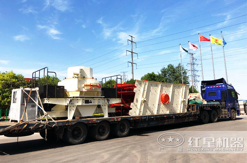 專車運輸，提供全套大理石廢料制砂機設備