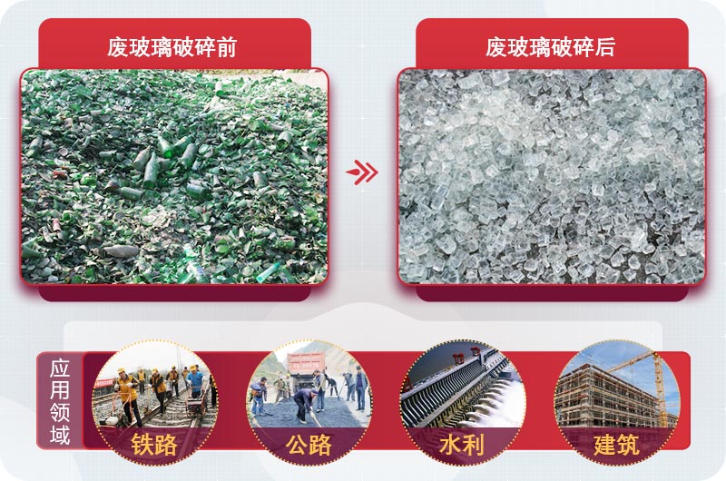 廢玻璃粉碎后用途廣，供不應(yīng)求